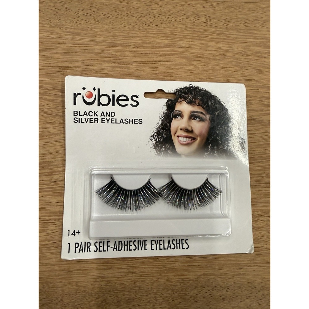 Rubies Black Silver Self-Adhesive Eyelashes‎ 1 Pair MPN 4000424 PAO 3M
